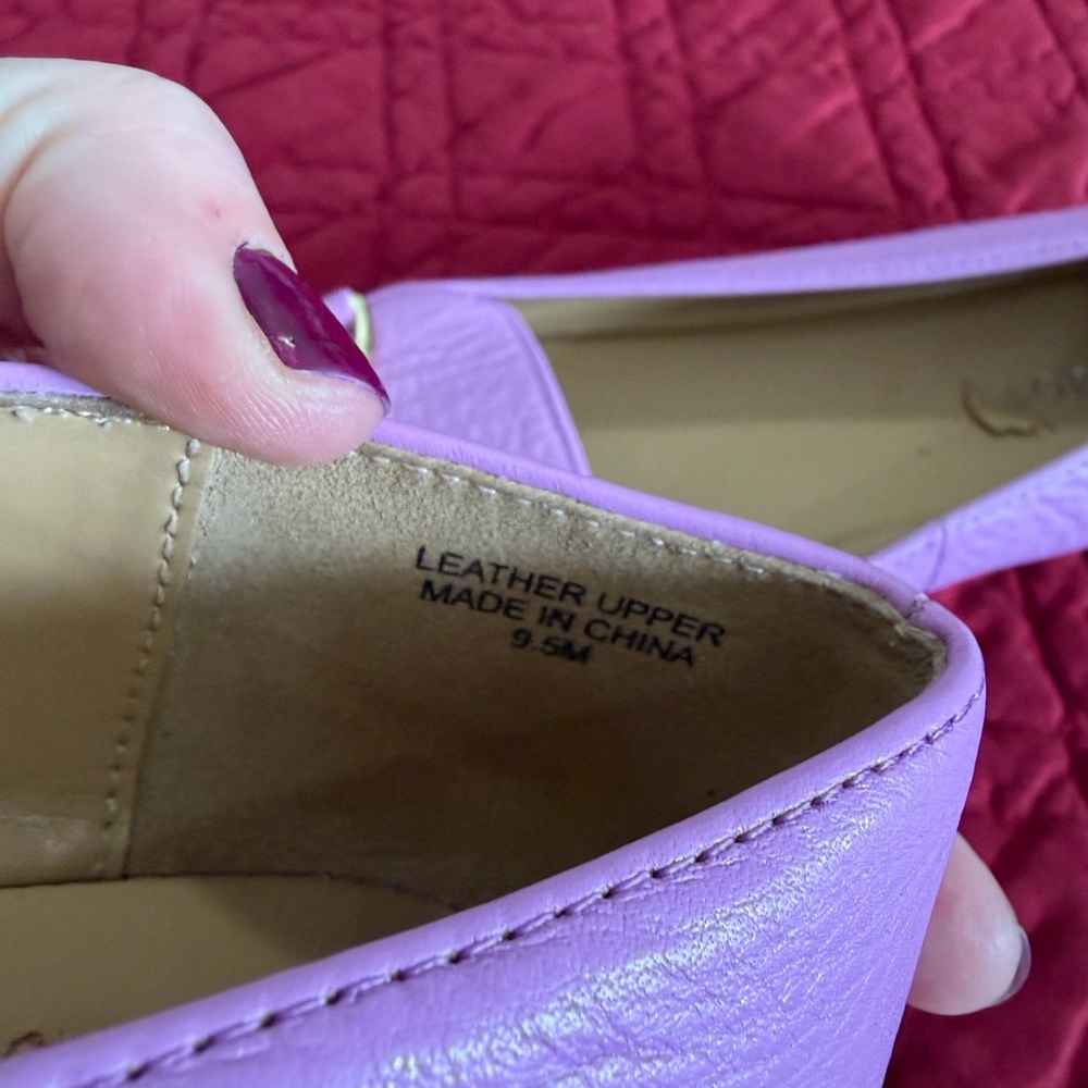 TALBOTS FRANCESCA CHAINLINK DRIVING MOCCASINS - PEBBLED LEATHER SIZE 9.5 - Picture 5 of 11